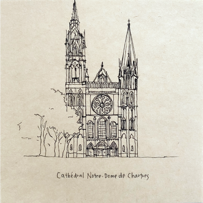 建築スケッチ :「シャルトル大聖堂」