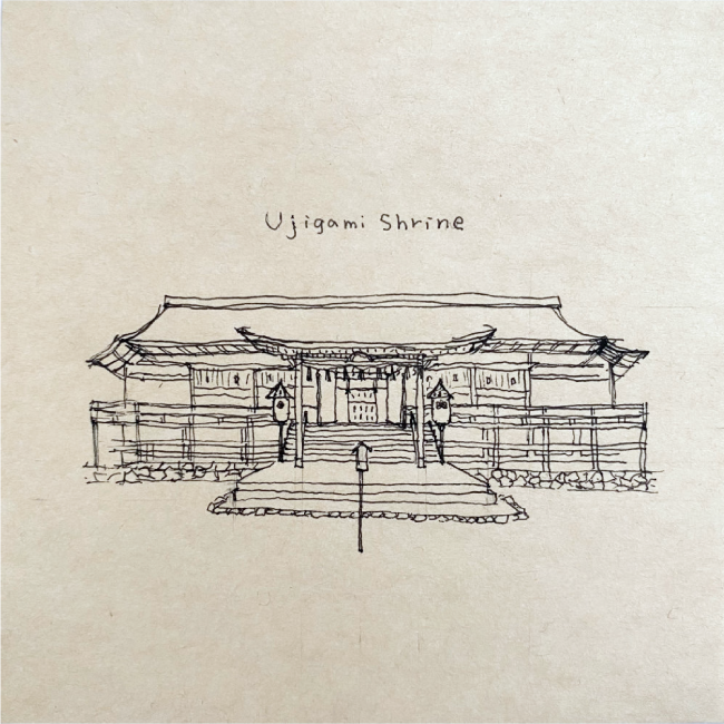 建築スケッチ :「宇治上神社」