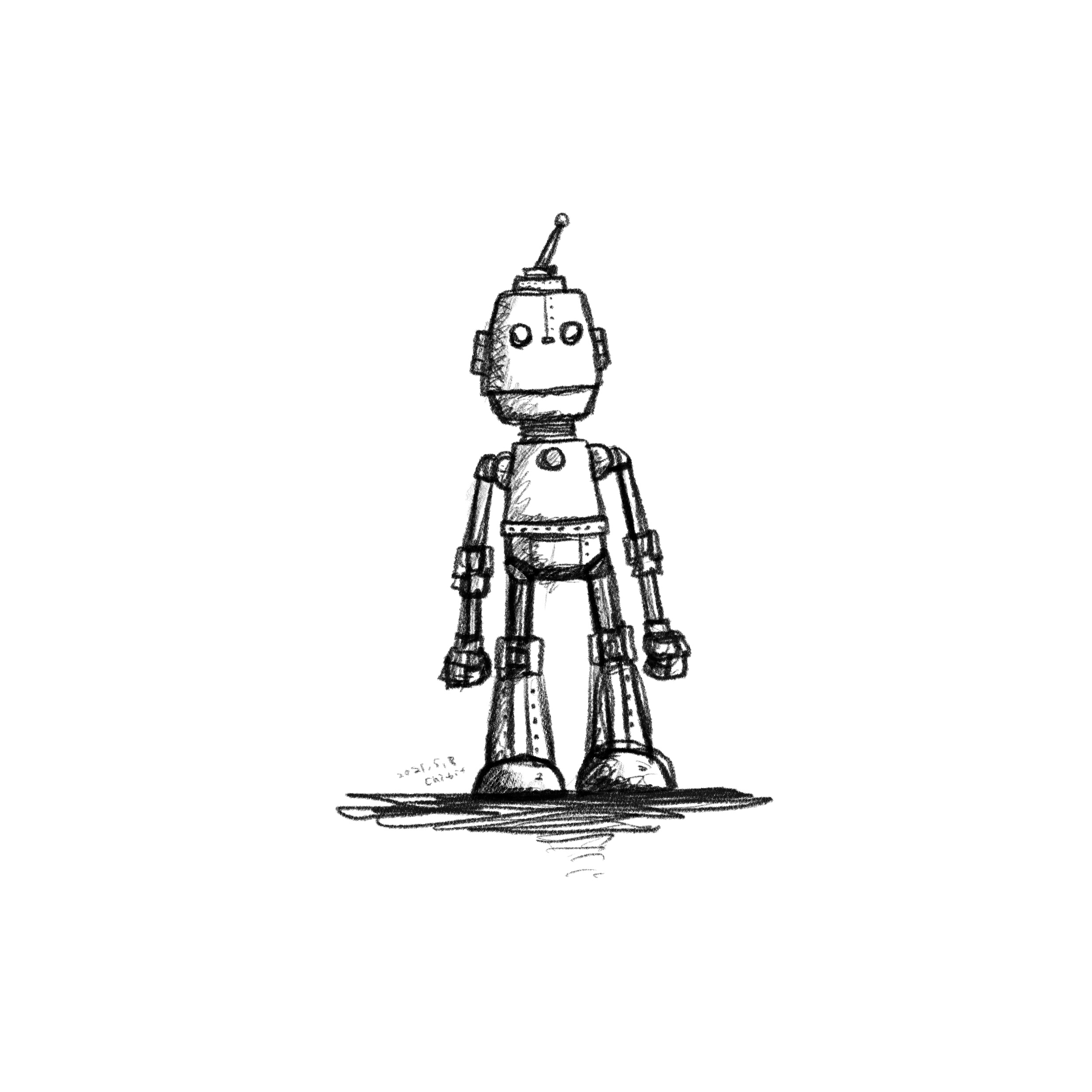 イラスト : ロボットです | I'm a robot.