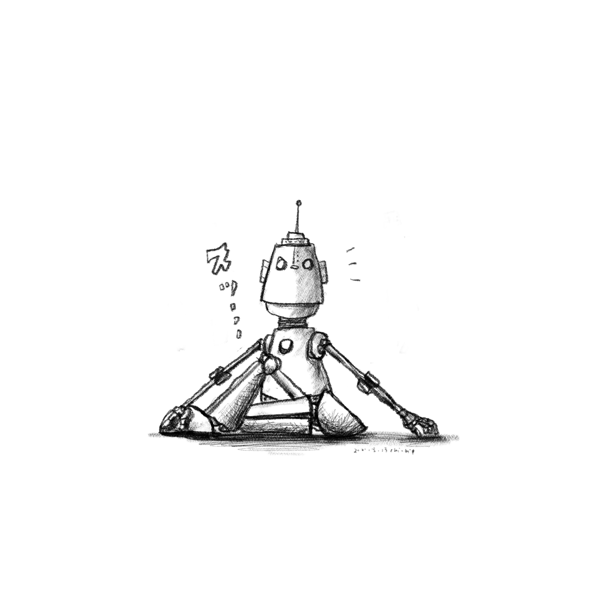 イラスト : ロボットとヨガ | Robot and PC.