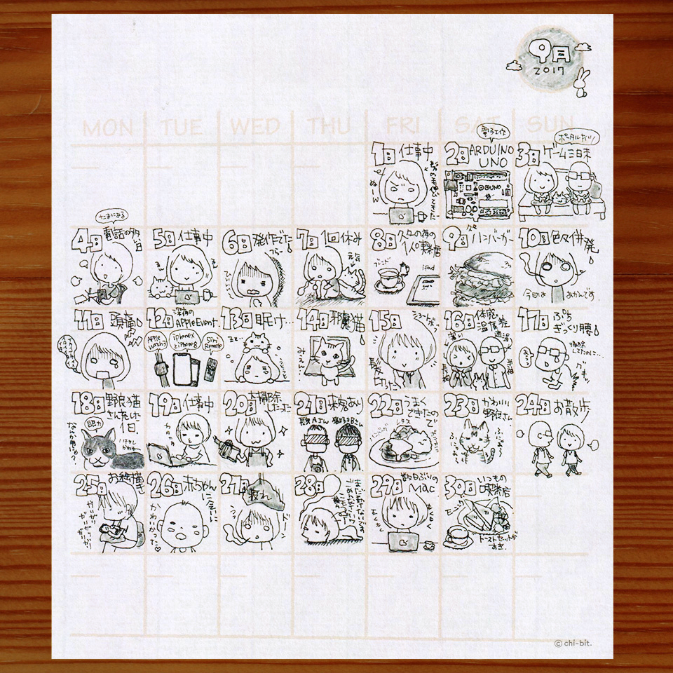 2017年9月の絵日記