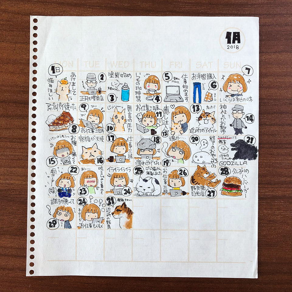 2018年1月の絵日記