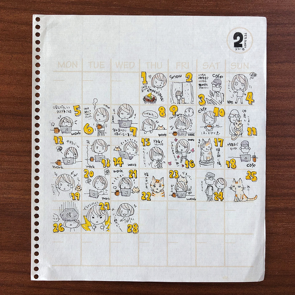 2018年2月の絵日記