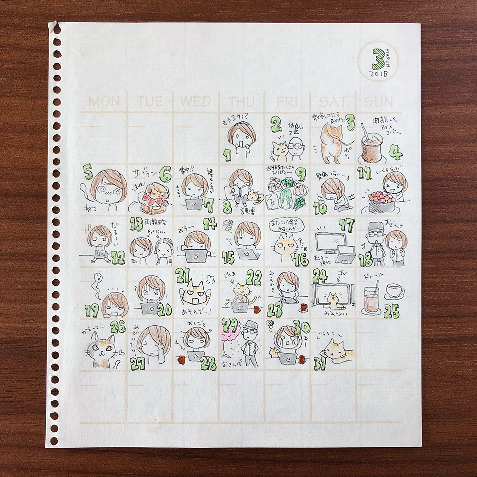 2018年3月の絵日記