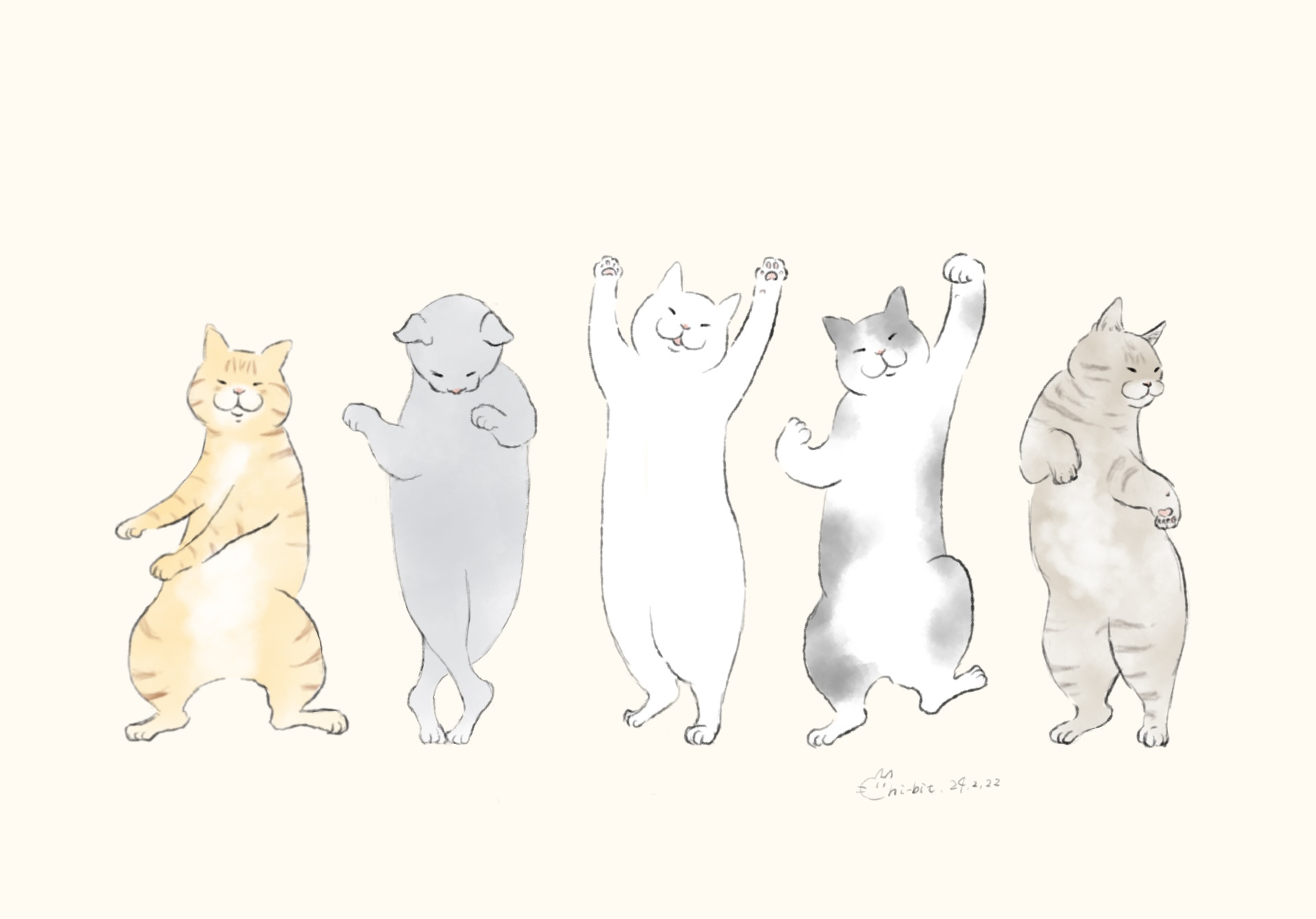 イラスト : 猫の日 | Happy Cat Day