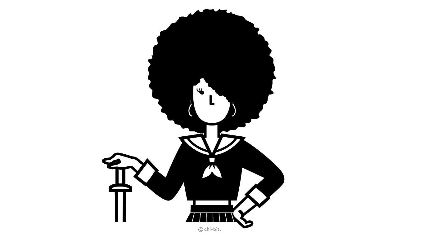 イラスト : 見た目が怖いアフロな人