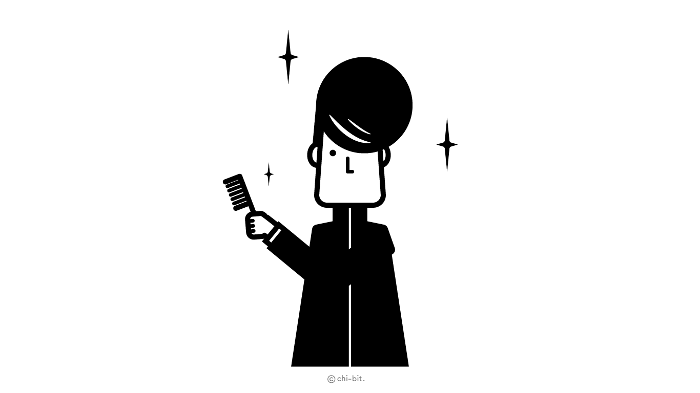 イラスト : おしゃれを頑張るリーゼントな人