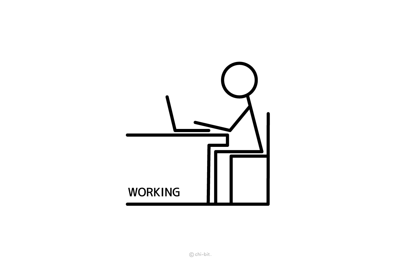 イラスト : 仕事中 | Working