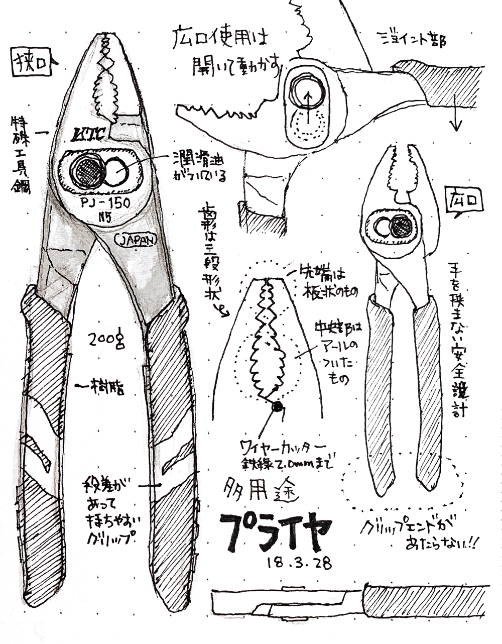 観察スケッチ : KTC プライヤー | KTC Pliers