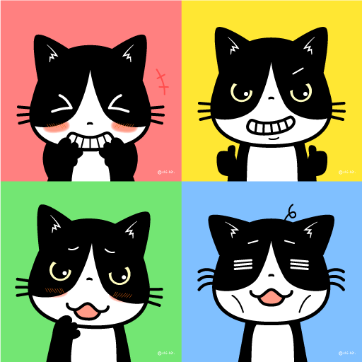 サムネ : ハチワレアイコン | Bicolor Cat Icons